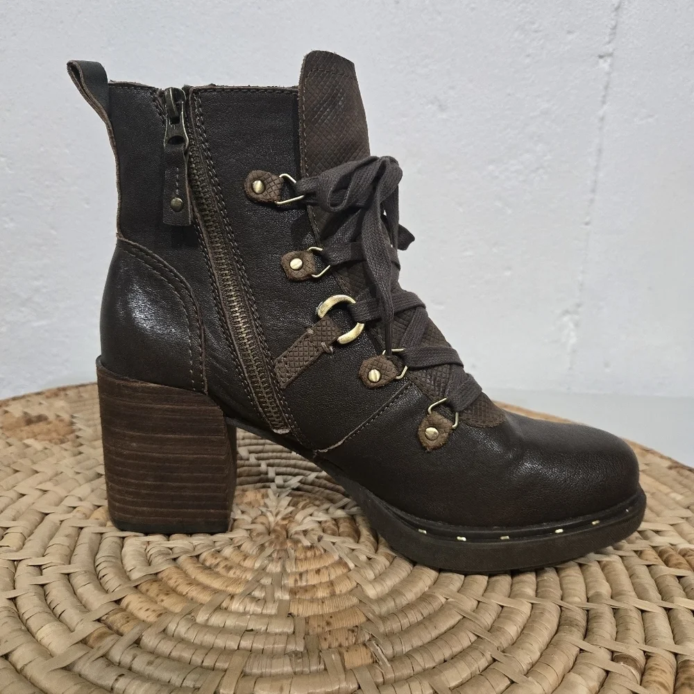 OTBT Brown Oregon Hiker Combat Leather Ankle Boots 8.5